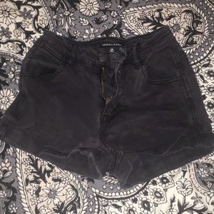Black high waisted jean shorts